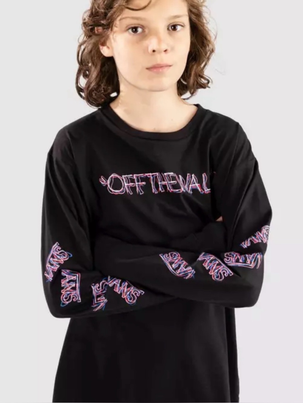 Vans kids Black Long Sleeve 'Off The Wall' Graphic Tee size large